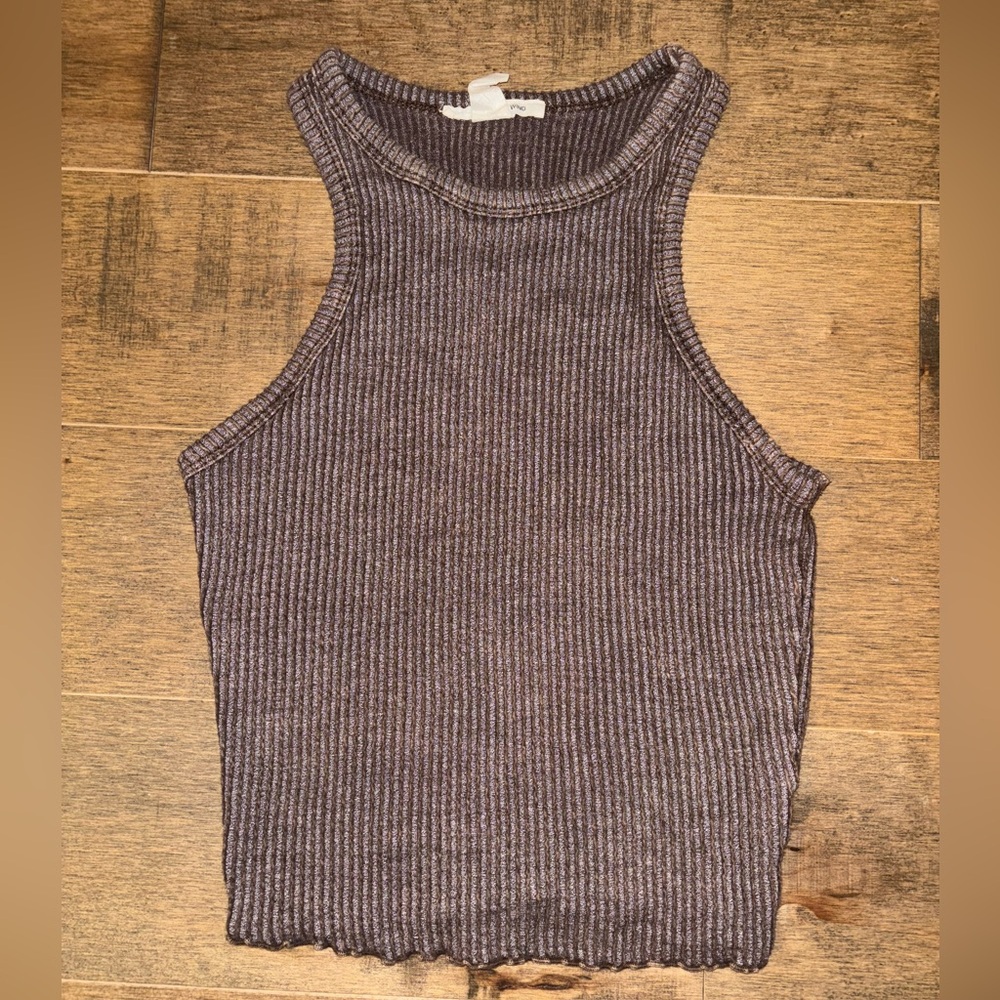 Caution To The Wind Ribbed Tank Top - Brown